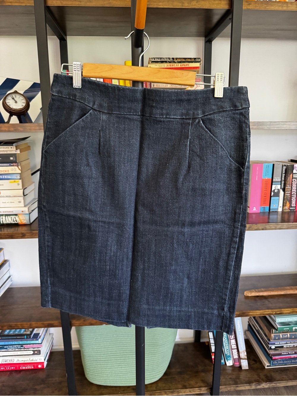 J. Crew • Dark Indigo Denim Pencil Skirt - Women's Classic
